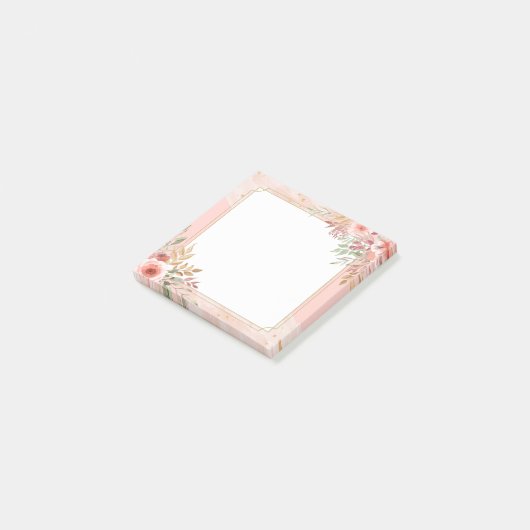 Moderne bruiloft - elegante grafische Waterverf ro Post-it® Notes (Schuin)