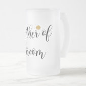 Moderne bruiloft Elegante Moeder van de bruidegom Matglas Bierpul (Voorkant rechts)