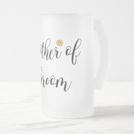 Moderne bruiloft Elegante Moeder van de bruidegom Matglas Bierpul (Voorkant rechts)