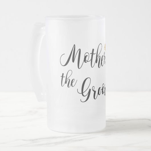 Moderne bruiloft Elegante Moeder van de bruidegom Matglas Bierpul (Voorkant links)