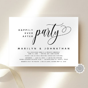 Moderne bruiloft elopement gelukkig ooit na feest kaart