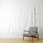 Moderne bruiloft entreedecoratie | Minimaal schrif Wandkleed (In Situ (horizontaal))