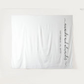 Moderne bruiloft entreedecoratie | Minimaal schrif Wandkleed (Voorkant (horizontaal))