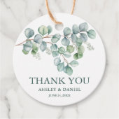 Moderne bruiloft eucalyptus groen dank u twine bedankjes labels (Voorkant)