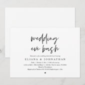 Moderne bruiloft Eve Bash, repetitie diner Kaart (Voorkant / Achterkant)