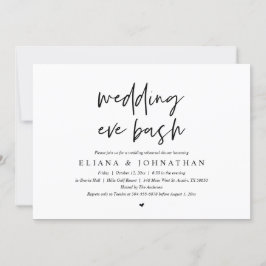 Moderne bruiloft Eve Bash, repetitie diner Kaart
