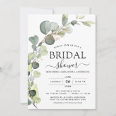 Moderne Bruiloft Feest Botanische Eucalyptus Boho Kaart (Voorkant)