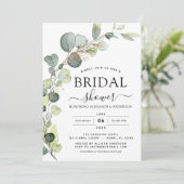 Moderne Bruiloft Feest Botanische Eucalyptus Boho Kaart (Staand voorkant)