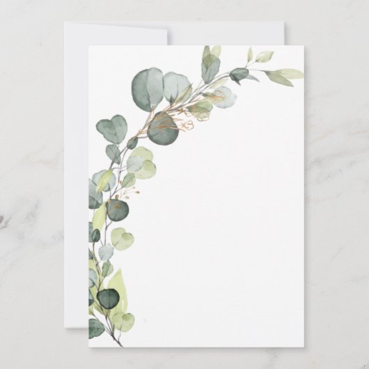 Moderne Bruiloft Feest Botanische Eucalyptus Boho Kaart (Achterkant)