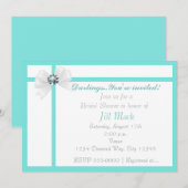 Moderne Bruiloft Feest met Glitters en Strikken Kaart (Voorkant / Achterkant)