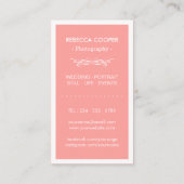 Moderne bruiloft foto collage - Elegant koraalroze Visitekaartje (Achterkant)