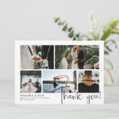 Moderne bruiloft foto collage Hartelijk dank Bedankkaart (Staand voorkant)