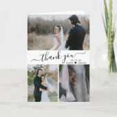 Moderne bruiloft foto collage Hartelijk dank Bedankkaart (Voorkant)