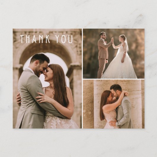 Moderne bruiloft foto collage Hartelijk dank Briefkaart (Voorkant)
