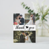 Moderne bruiloft foto collage Hartelijk dank Briefkaart (Staand voorkant)
