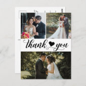 Moderne bruiloft foto collage Hartelijk dank Briefkaart (Voorkant / Achterkant)
