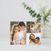 Moderne bruiloft foto collage Hartelijk dank Briefkaart (Staand voorkant)