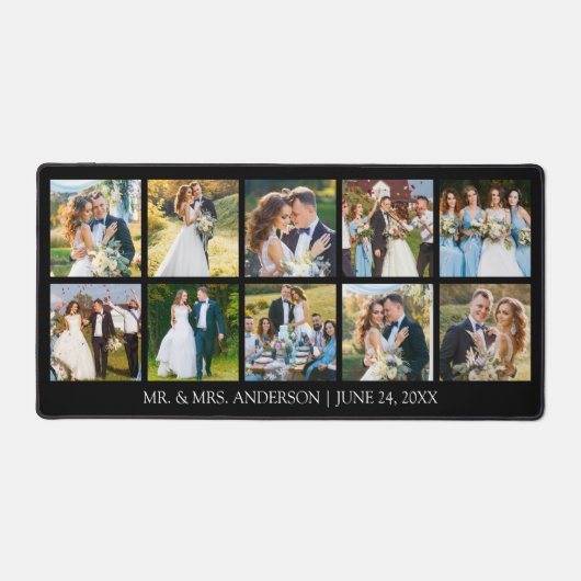 Moderne bruiloft foto collage - Kies uw kleur Bureaumat (Voorkant)