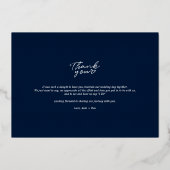 Moderne bruiloft foto Dank je Roos Gold Folie Uitnodiging (Achterkant)