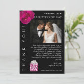 Moderne bruiloft foto-dank u- kaart (Staand voorkant)