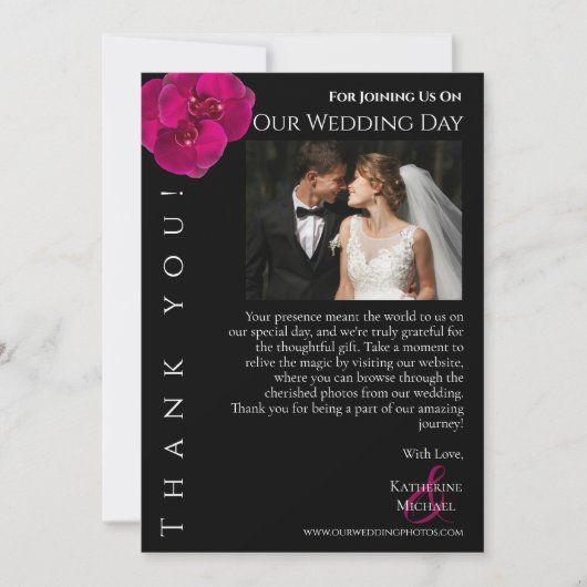 Moderne bruiloft foto-dank u- kaart (Voorkant)