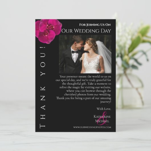 Moderne bruiloft foto-dank u- kaart (Staand voorkant)
