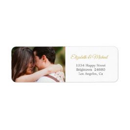 Moderne bruiloft foto Elegant Simple Address Etiket