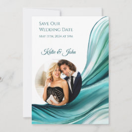 Moderne bruiloft -Foto-Emerald Green-Save the Date Save The Date