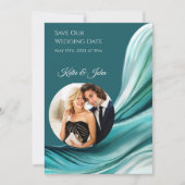 Moderne bruiloft -Foto-Emerald Green-Save the Date Save The Date (Voorkant)