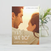 Moderne bruiloft foto film bruiloft kaart (Staand voorkant)