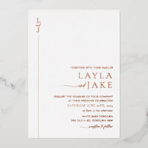 Moderne bruiloft foto Folie uitnodiging LAYLA