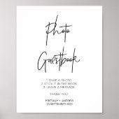 Moderne bruiloft foto Guestbook Poster (Voorkant)
