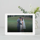 Moderne bruiloft foto Handgeschreven Bedankt Folie Uitnodiging (Staand Voorkant)