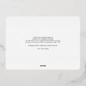 Moderne bruiloft foto Handgeschreven Bedankt Folie Uitnodiging (Achterkant)