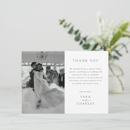 Moderne bruiloft foto Hartelijk dank Bedankkaart (Staand voorkant)