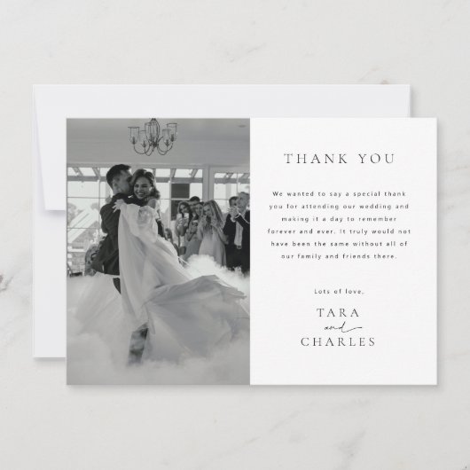 Moderne bruiloft foto Hartelijk dank Bedankkaart (Voorkant)