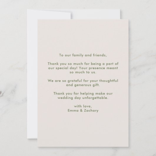 Moderne bruiloft foto Hartelijk dank Bedankkaart (Achterkant)