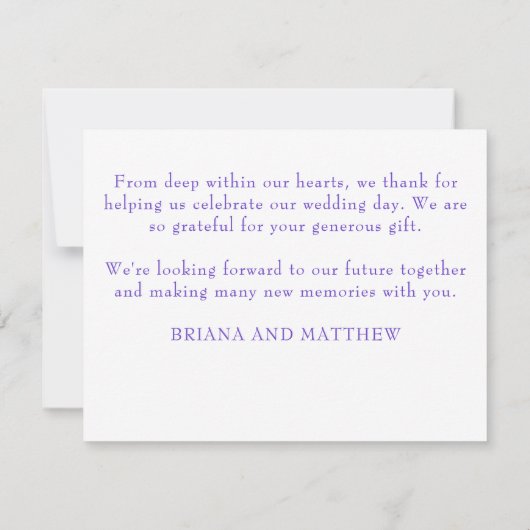Moderne bruiloft foto Hartelijk dank Bedankkaart (Achterkant)