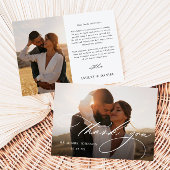 Moderne bruiloft foto Hartelijk dank Bedankkaart