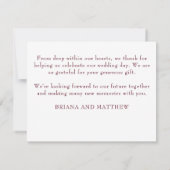 Moderne bruiloft foto Hartelijk dank Bedankkaart (Achterkant)