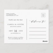 Moderne bruiloft foto Opslaan Datum Briefkaart (Achterkant)