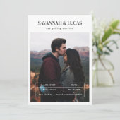 Moderne bruiloft foto Opslaan Datum Kaart (Staand voorkant)
