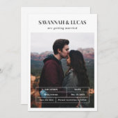 Moderne bruiloft foto Opslaan Datum Kaart (Voorkant / Achterkant)