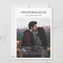 Moderne bruiloft foto Opslaan Datum