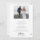 Moderne bruiloft foto overlay 2 foto eenvoudig bedankkaart (Achterkant)