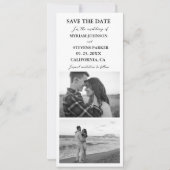 Moderne bruiloft fotocabine strip Lijst Save The Date (Achterkant)