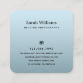 Moderne bruiloft fotograaf vierkante visitekaartje (Achterkant)