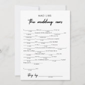 Moderne bruiloft geloften bruids libs spel kaart (Voorkant)