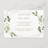 Moderne Bruiloft Geometrische Waterverf Groen Hout Informatiekaartje (Voorkant)