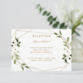 Moderne Bruiloft Geometrische Waterverf Groen Hout Informatiekaartje (Staand voorkant)